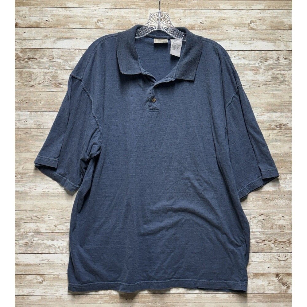 Vintage Bugle Boy Co Men Polo Shirt Blue Faded Distress Grunge Minimalist XXL